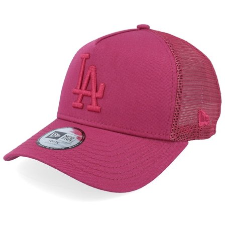 New Era - Rojo trucker Gorra - Kids Los Angeles Dodgers League Essential Cherry/Cherry Trucker @ Hatstore