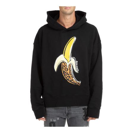 Palm Angels, Banana Leopard Hoodie Czarny, Mężczyzna, Rozmiar: L