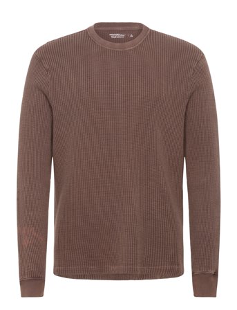 Abercrombie & Fitch Long Sleeve Classic Waffle Tee - Brown - XXL