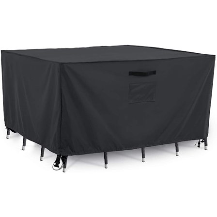 123*123*71cm, Svart Vanntett Utemøbler Dekksett for Patio