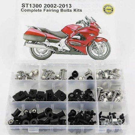 TIB Passar HONDA ST1300 2002-2013 Motorcykel Komplett Kåpa Full Fairing Bultar Kit Täcker Skruvar Muttrar Fairing Klämmor (FMY)