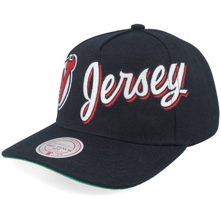 Mitchell & Ness - NHL Svart adjustable Keps - New Jersey Devils Busted Pro Black A-Frame Adjustable @ Hatstore