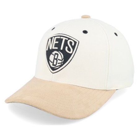 Mitchell & Ness - NBA Vit adjustable Keps - Brooklyn Nets Cardinal Classic Red Cream Adjustable @ Hatstore