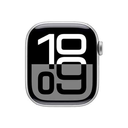 Begagnad Apple Watch Series 10 Aluminum (46mm) Silver Black Sport Band