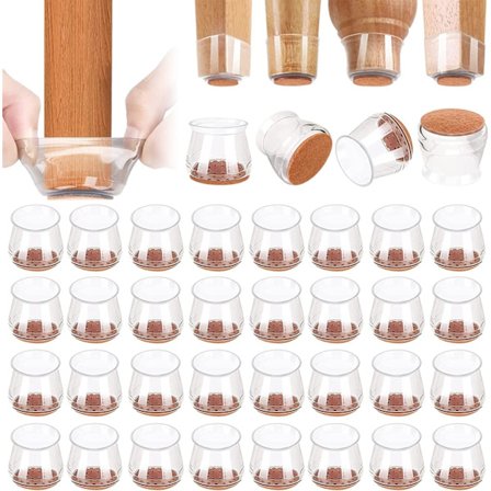 36 stk stolbenbeskyttere for gulv - Én del gjennomsiktige møbelmatter gulvbeskyttere, møbelbendeksel filtputer, beskytt hardtre/fliser/laminat F