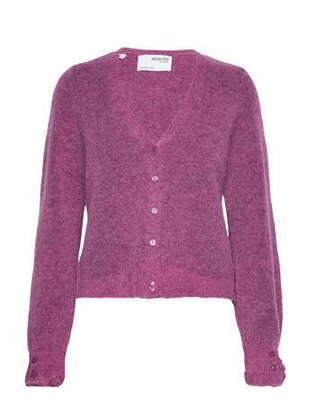 Slfsia Juma Ls Knit Cardigan B Strikkegenser Cardigan Lilla Selected Femme