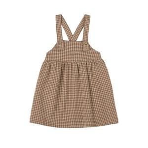 1+ in the family Checked Pinafore Dress Caramel 3-6 Months - Dresses - 3-6 months - Beige - Mädchen