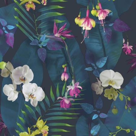 Arthouse Tropics Pindorama Blommig Tapet 32,8 Fot X 21 Tum Marinblå