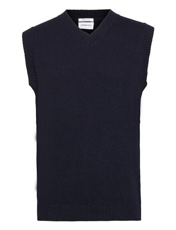 Lambswool Slipover Knit Knitwear Knitted Vests Blå Lindbergh