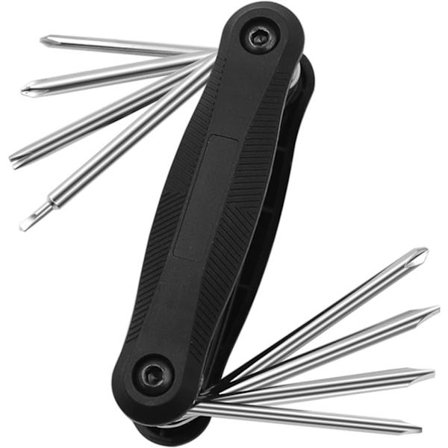 Bærbar folde skruetrækker 8 i 1 sort magnetiske skruetrækkere multifunktionsskruetrækkersæt flad Phillips skruetrækker håndværktøjssæt til gør-det-