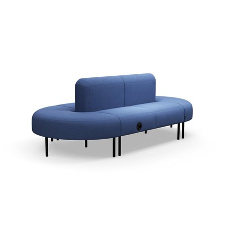 Sofa VARIETY, geschlossener Schwung, mit USB-Steckdose, Stoff Pod CS, blau