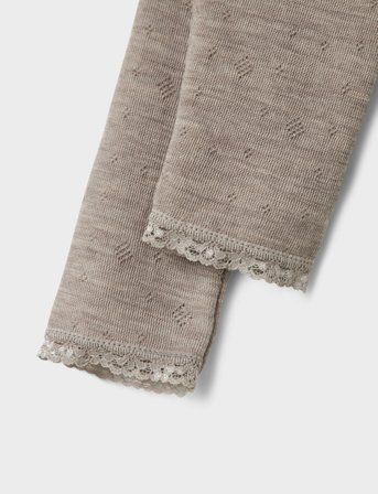 name it Nbfwang Wool Needle Legging Solid Noos - Beige - 74