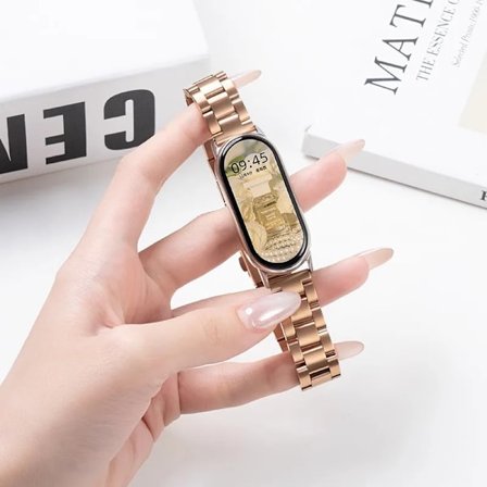 Ädelmetall klockarmband kompatibla Xiaomi Mi Band 10 9 8 armbandstillbehör Rostfritt pulseira armband correa xiaomi smart band 9 8 10