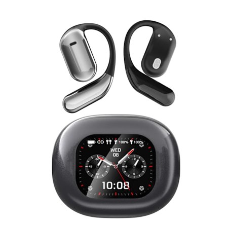 AI Sanntids Oversettelseshodetelefoner Q16 Pro - Digital skjerm Svart