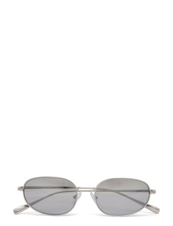 Weekday Minimal Oval Metal Sunglasses - Grey - ONE SIZE