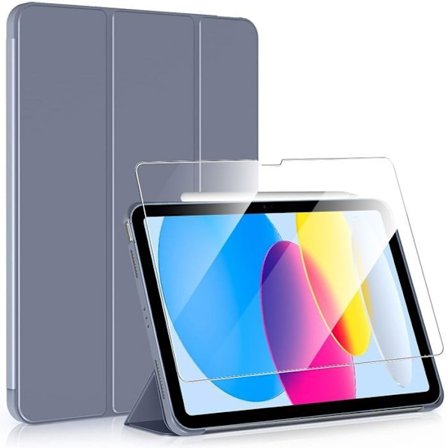 Coque + Härdat Glas - för iPad - 11" (A16) - Stötskydd - Lila - Väcka-Sova Stöd