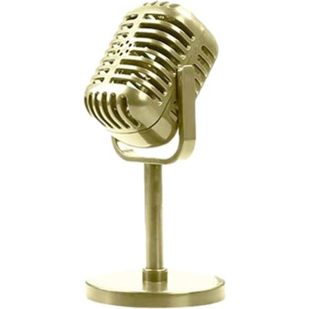 Mikrofon borddekorasjon, retro skrivebords mikrofon tilbehørsmodell, med brakett - retro mikrofon dummy rekvisitt
