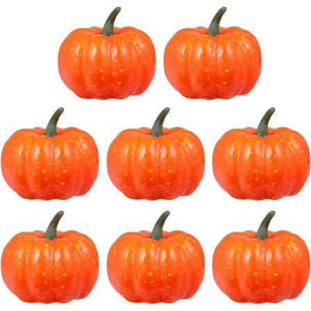 Galaxy 8 stk Simulerings Skum Gresskar, Halloween Scene Dekorasjon Kunstig Frukt Mini Gresskar