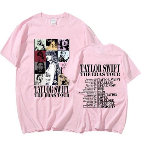 Taylor Swift The Best Tour Fans T-shirt Trykt T-shirt Bluse Pullover Toppe Voksen Kollektion Gave Pink