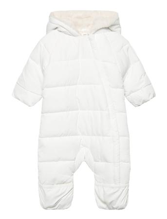 Faux-Fur Piece Suit Outerwear Coveralls Snow/ski Coveralls & Sets Hvit Mango*Betinget Tilbud