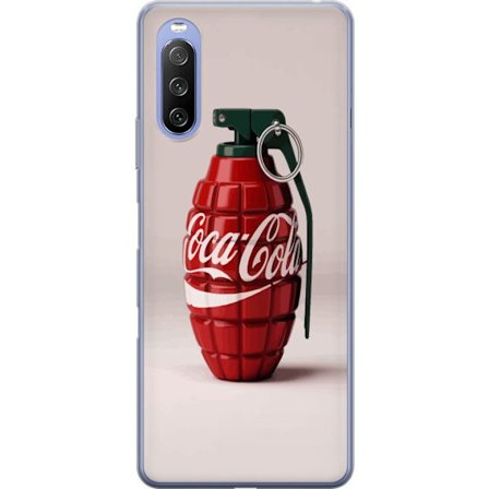 Yhteensopiva Puhelinkuori Sony Sony Xperia 10 III Lite Taiteellinen kuva Coca Cola -granaatista punaisena ja vihreänä, pop-art-inspiroitu motiivi le