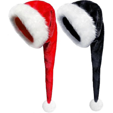 Lange Julenisseluer Julefløyel Juleluer for Voksne Hold Varmen Vinter Julekostyme Premium