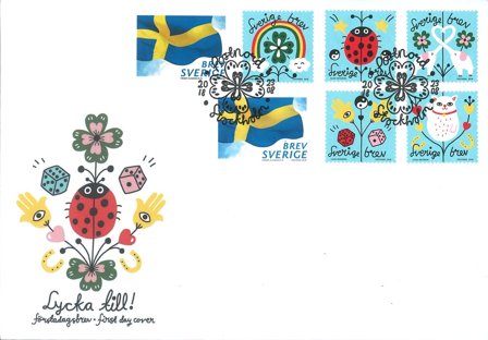 Sverige - Held og lykke / Flag - Flot FDC