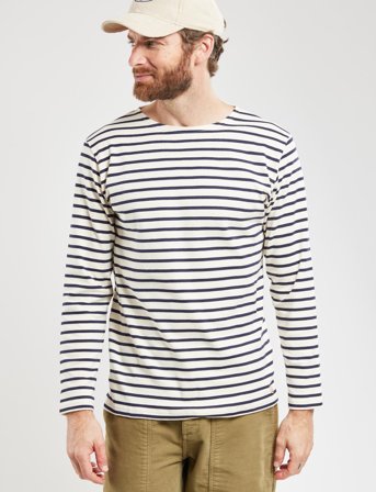 Armor Lux Breton Striped Shirt Héritage - Brown - XXL