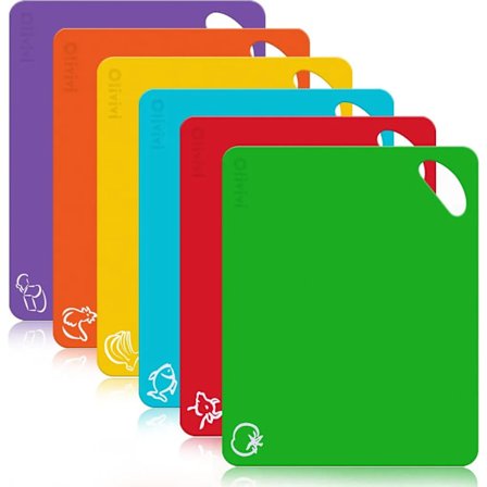 Färgkodad skärbrädesats BPA-fri antibakteriell plastköksbräda diskmaskinssäker frukostbräda skärbräda 31*38cm