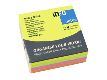 Notes kub 75x75mm neon - Lyreco - Kontorsmaterial - Notes och Post-It - Notes - Kuber
