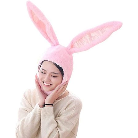 Ghyt Påskehare Hat Øre Sjov Plys Hætte Dame Kostume Kanin Hat Cosplay Julefest Ferie Hat