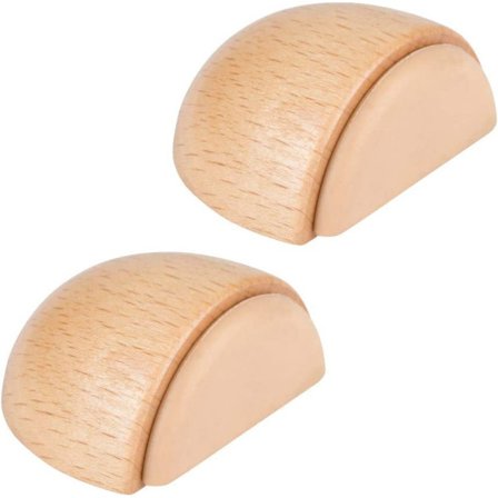 (Naturlig eg) Sæt med 4 dørstop - Limede trædørstop til