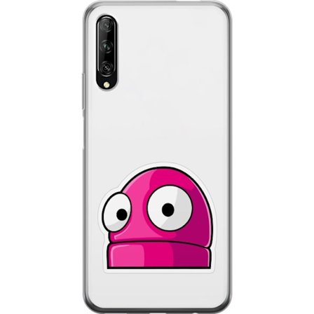 Yhteensopiva Puhelinkuori Huawei Huawei P smart Pro 2019 Pinkki sarjakuvahahmo suurilla silmillä leikkisässä ja humoristisessa tyylissä