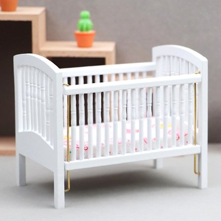 1:12 Dockhus Miniatyr Baby Vit Baby Modell Inredning