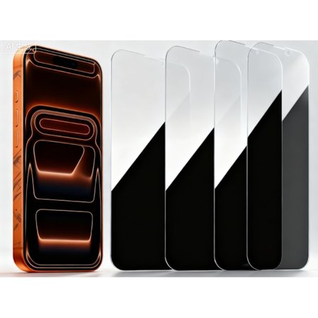 4-pakning iPhone 17 Pro Max Privacy / Skjermbeskytter for personvern - Herdet glass, Anti-Spy Privat Beskyttelse