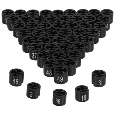 Henkarin kokomerkki Numero Muoviset vaateripustimen kokomerkit Myymäläkäyttö Pyöreä 50 kpl - Täydellinen