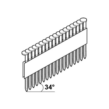 ESSVE M-Fusion Maskinspik 34° D-huvud, 1400-pack 2,8x75mm, Infästning