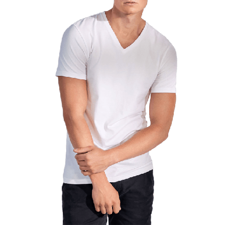 Bread & Boxers V-Neck 2-pack Underlinnen t-shirts Herr Vit L