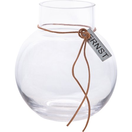 Ernst Glasvas Rund med Läderband 14 cm | Inredning > Vaser & Krukor > Vas | Bagaren och Kocken