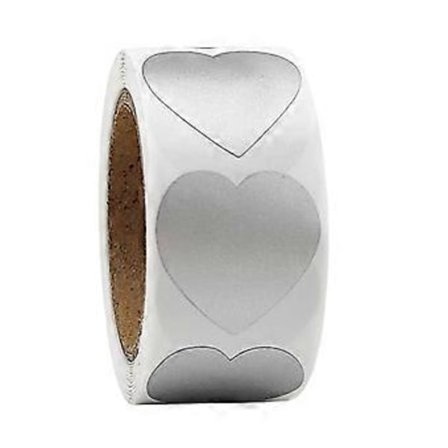 300 stk./rulle skrabelodsmærker runde skrabelodsmærker hjerte skrabelodsmærker til bryllup fødselsdagsfest gave