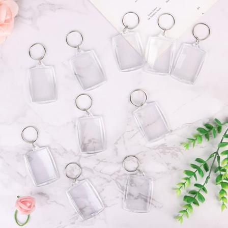 IC 10/50 st DIY Split Ring Nøkkelring Rektangel Tom Innlegg 10 stk