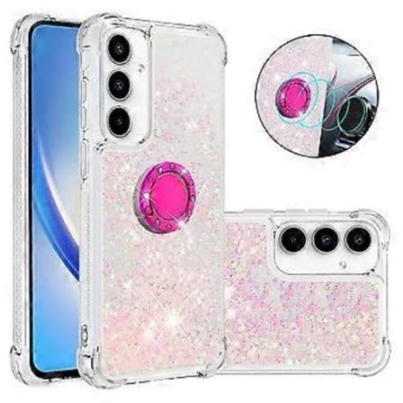 For Samsung Galaxy A35 5G TPU-deksel med Støtte Quicksand Støtsikkert Deksel (Rosa/Pentagrammer)