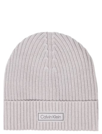 Calvin Klein | Patch Chunky Rib Cotton Beanie | ONE SIZE
