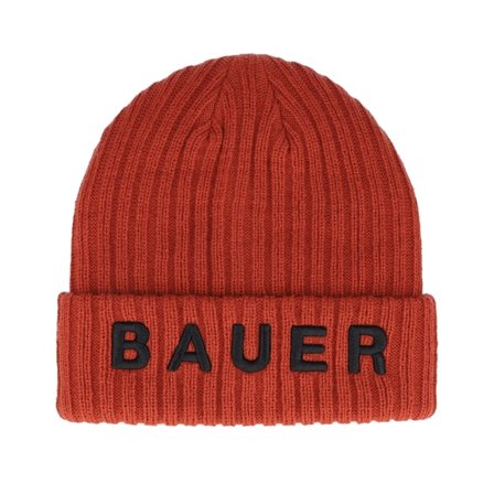Bauer - Rouge cuff Bonnet - Kids Ribbed Toque Fire Red Cuff @ Hatstore
