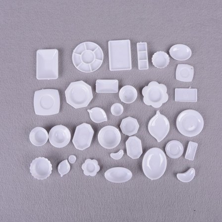 33stk Mini Dukkehus Miniature Køkkengrej tallerken tallerken bordl