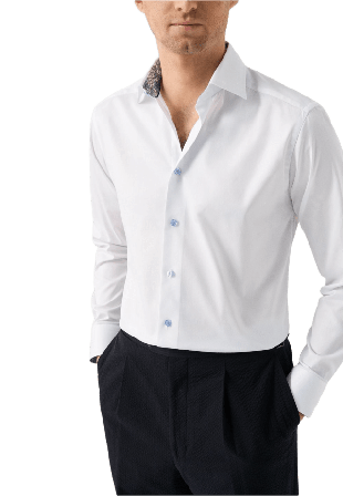 Eton Blommig Signature Twill-skjorta Slim Fit Skjortor Herr Vit 42