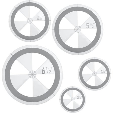 Ympyräviivain Tilkkutyömalli Sarja, Ympyrämallit Tilkkutyöhön Piirtämiseen Akryylinen Pyöreä Tilkku Ympyräleikkuri Viivain Ompeluun Kankaat Käsityöt 