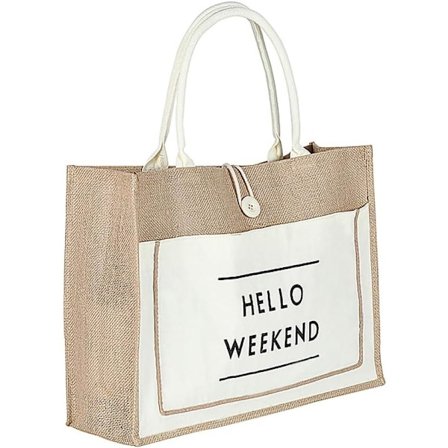 Håndveske for kvinner, enkel lin tote-veske, stor kapasitet, retro håndveske, vanntett fôr, handleveske, hvit M