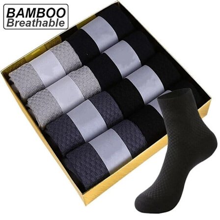 10 Pair Men's Bamboo Fiber Socks Compression Socks Business Class Comfort