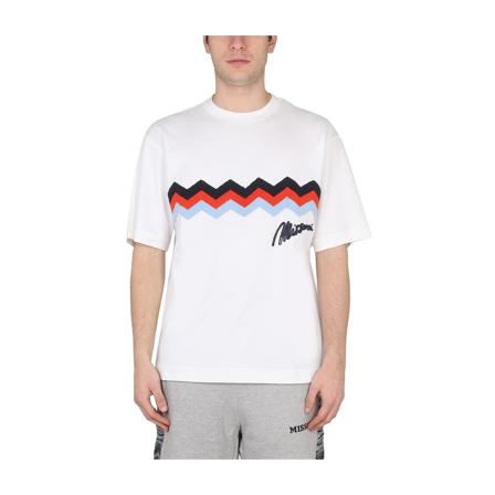 Missoni, T Shirt With Logo Biały, Mężczyzna, Rozmiar: S